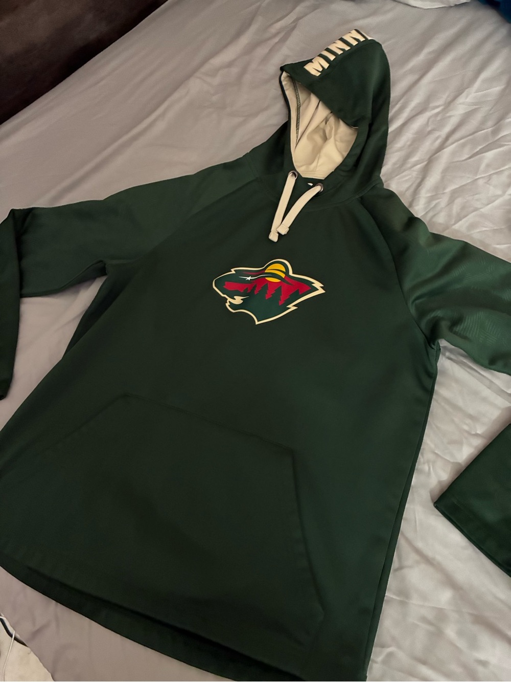 Minnesota Wild NHL Dark Green Hoodie Mens Size Medium